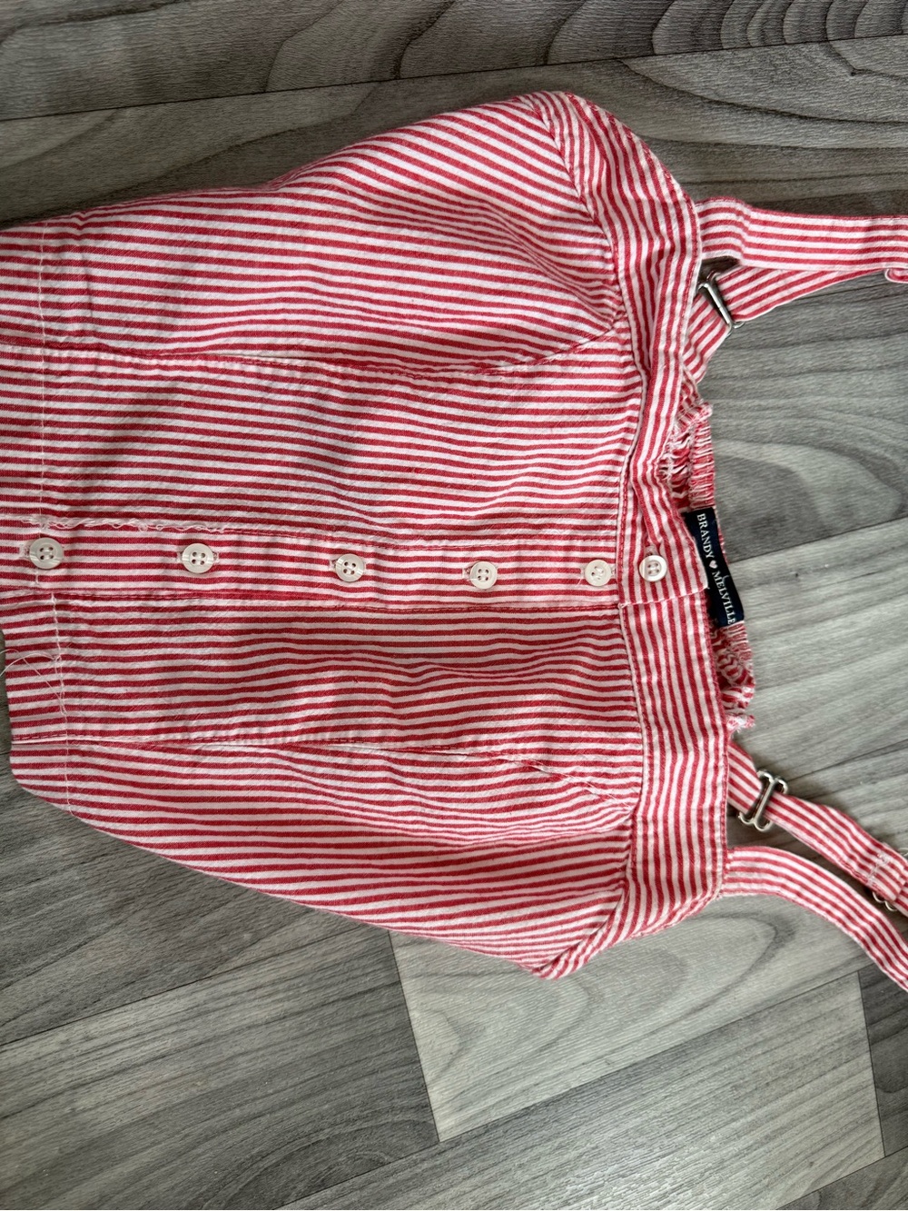 Brandy Melville- Striped Red and White Button-Front Tank Top